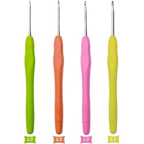 Crochet Hooks 2.0mm 2.5mm 3.0mm 3.5mm Rochet Needles Crochet Hook Set for Beginners Advanced Knitting Weaving Tools Needle Hooks for DIY Knitting Sweaters Socks Gloves Hats Scarf