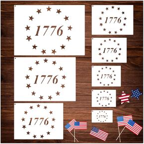 Large American Flag Stencil Star Stencils for Painting 50 Stars Military Template for Flag Patriotic Wood Burning Stencils for Spray Painting on Shirt Project Crafts Wooden (Flag Two)