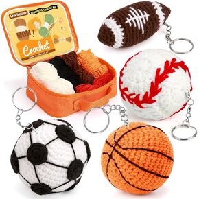 Crochetobe Crochet Kit for Beginners - 4 PCS Sports Balls Crochet, Complete Crochet Set Includes Step-by-Step Instructions and Video Tutorials, Beginner Crochet Kit for Adults (Patent Product) in Kuwait