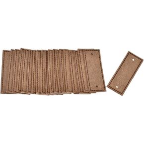 BetterUS 20pcs PU Leather Garment Labels Blank 2 Holes Apparel Accessories DIY Crafts (Brown) in Kuwait