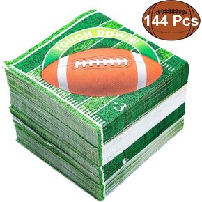 JOYIN 144 قطعة من مناديل كرة القدم عدد Touchdown Football Game Day مناديل ورقية لمستلزمات حفلات كرة القدم (6.5X6.5 بوصة) in Saudi Arabia