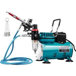 Professional Airbrushing Paint System with Air-Compressor and 1 Airbrush Kit for Tattoo Makeup Shoes Cake Decoration in Kuwait