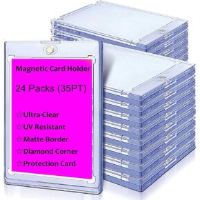 حامل بطاقات مغناطيسي 24 قيراط، واقيات بطاقات 55 بت من البلاستيك الصلب، لوادر البطاقات العلوية لبطاقات التداول، بطاقات MTG، بطاقات YUGIOH، البطاقات الرياضية، بطاقات البيسبول، بطاقات كرة السلة/كرة القدم in Kuwait
