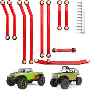 HobbyPark High Clearance Links Set Steering Rod Tie Upgrades for Axial SCX24 Deadbolt AXI90081 B17 Upgrades 1/24 RC Crawler Car (Black)