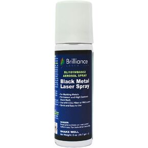 Brilliance Laser Inks 2 Oz Aerosol Black Laser Marking Spray for High Contrast Metal Marks | Permanent and Durable Metals Ink for Fiber, YAG, Diode, and CO2 Laser Engraver in Kuwait