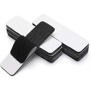 SYSCN 20 Pairs Black 1.2 x 4 Inch Hook and Loop Strips with Adhesive, Strong Back Adhesive Fasten Mounting Tape for Home or Office Use - Instead of Holes and Screws in Kuwait