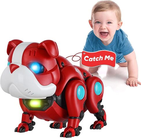 TNOIE Baby Toys Crawling Infant Toys Baby Musical Toys for Toddlers Walking Robot Dog Toy Educational Interactive Light-up Gifts Toys for 1 2 3 4 5 Year Old Boys Girls in Kuwait