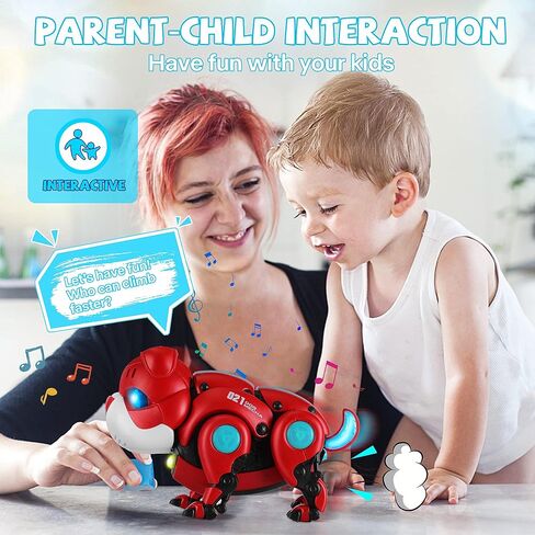 TNOIE Baby Toys Crawling Infant Toys Baby Musical Toys for Toddlers Walking Robot Dog Toy Educational Interactive Light-up Gifts Toys for 1 2 3 4 5 Year Old Boys Girls in Kuwait