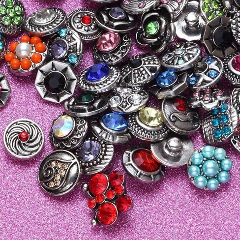 أزرار معدنية من RoyalBeier متعددة الألوان مزينة بحجر الراين مع زر كبس 12 ملم من أجل Snap Jewelry(HM008), 30pcs in Kuwait