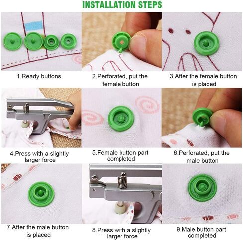 100 Sets KAM Snaps Buttons, BetterJonny Size 20 T5 Glossy Round Resin Plastic Buttons Fasteners Punch Poppers for Cloth Diaper/Bibs/Towels/Nappies in Saudi Arabia