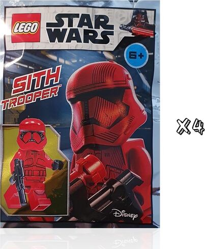 LEGO Star Wars Episode 9 The Rise of Skywalker Minifigure - Red Sith Trooper (with Blaster) and Minifigureland Tile - 4 Pack in Saudi Arabia