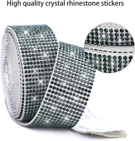 3 Rolls 6.6 Yards Self-Adhesive Crystal Rhinestone Diamond Ribbon - DIY Stickers with 2 mm Rhinestones for Arts Crafts,Bling Silver Phone,Car Decoration(Silver) in Kuwait