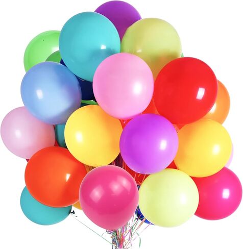 Jsocoah Balloons Assorted Colors, 12 Inches (120 Pack) Rainbow Balloons, Thickened Latex Balloons for Kid's Birthday Party, Colorful Balloons, Bright Color Party Balloons, Exquisite Rainbow Balloon in Kuwait
