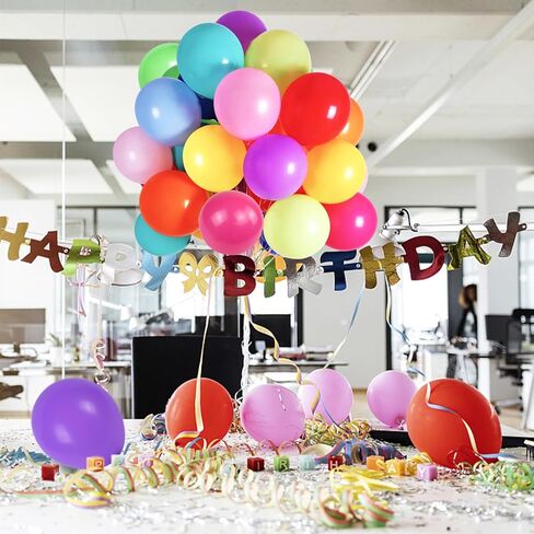 Jsocoah Balloons Assorted Colors, 12 Inches (120 Pack) Rainbow Balloons, Thickened Latex Balloons for Kid's Birthday Party, Colorful Balloons, Bright Color Party Balloons, Exquisite Rainbow Balloon in Kuwait