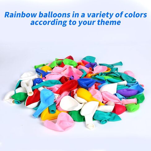 Jsocoah Balloons Assorted Colors, 12 Inches (120 Pack) Rainbow Balloons, Thickened Latex Balloons for Kid's Birthday Party, Colorful Balloons, Bright Color Party Balloons, Exquisite Rainbow Balloon in Kuwait