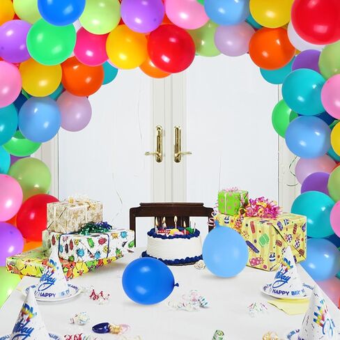 Jsocoah Balloons Assorted Colors, 12 Inches (120 Pack) Rainbow Balloons, Thickened Latex Balloons for Kid's Birthday Party, Colorful Balloons, Bright Color Party Balloons, Exquisite Rainbow Balloon in Kuwait