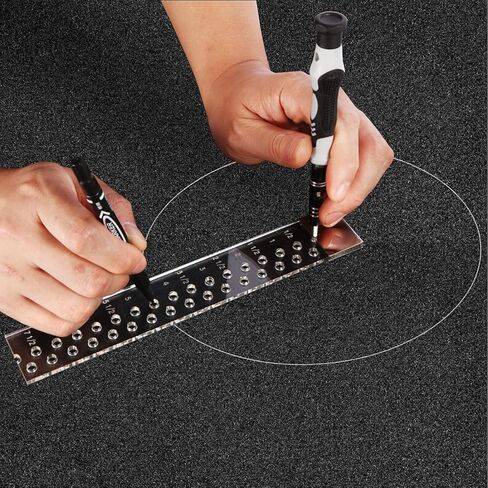 دليل مسطرة الزخرفة القماشية من KINGRIA لمحاذاة الفينيل ومسطرة الزخرفة الأكريليك أداة الخياطة اليدوية وإكسسوارات المسطرة للطباعة على الجلد والقماش in Kuwait