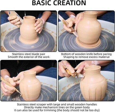 8 قطع أدوات الفخار الطين النمذجة أدوات أدوات الرسم القياسية نحت الطين أدوات ديي in Kuwait