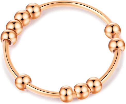 Gold Silver Fidget Ring Anxiety Rings for Women, Anxiety Relief Rings Size 5-10 Beads Fidget Spinner Anxiety Ring for Men in Kuwait