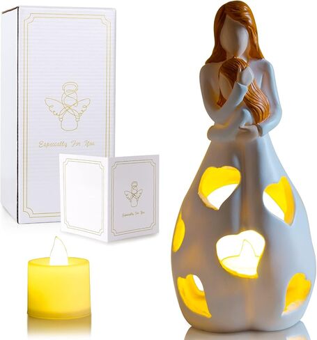 Memorial Gifts Moon Angel Figurines Tealight Candle Holder, Sympathy Gifts for Loss of Loved One, Bereavement Gifts Funeral, Remembrance, Memory Home Decorations in Kuwait
