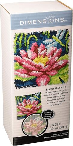 Dimensions Arts and Crafts Dragonfly and Lily Pad Latch Hook Kit, 12''L x 12''H in Saudi Arabia
