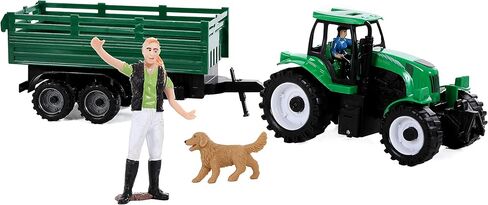 مجموعة العاب الزراعة من 20 قطعة مع حيوانات المزرعة وحصانين ومزارعين وجرار وملحقات in Kuwait