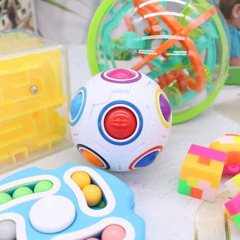 3D Maze Ball and Puzzle Cube, Brain Teaser Puzzles, Maze Game for Kids and Adult, Spinner Fidget Cube, Puzzle Lock Toys, 8 Pack in Kuwait