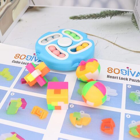 3D Maze Ball and Puzzle Cube, Brain Teaser Puzzles, Maze Game for Kids and Adult, Spinner Fidget Cube, Puzzle Lock Toys, 8 Pack in Kuwait