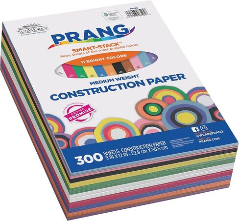 Prang (Formerly SunWorks) Smart-Stack Construction Paper, 11 Assorted Colors, 9" x 12", 300 Sheets in Saudi Arabia