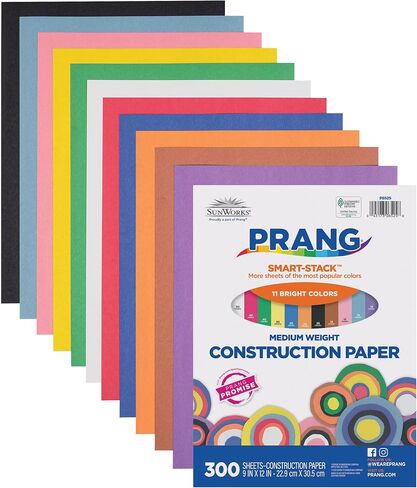 Prang (Formerly SunWorks) Smart-Stack Construction Paper, 11 Assorted Colors, 9" x 12", 300 Sheets in Saudi Arabia