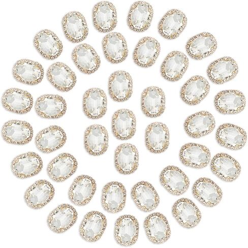 خياطة أحجار الراين الكريستالية، أزرار خرز مسطحة من أحجار الراين الفاخرة مع الماس اللامع، أحجار كريمة يدوية الصنع للملابس والحقائب والأحذية والفساتين وتزيين حفلات الزفاف (شفاف) in Kuwait