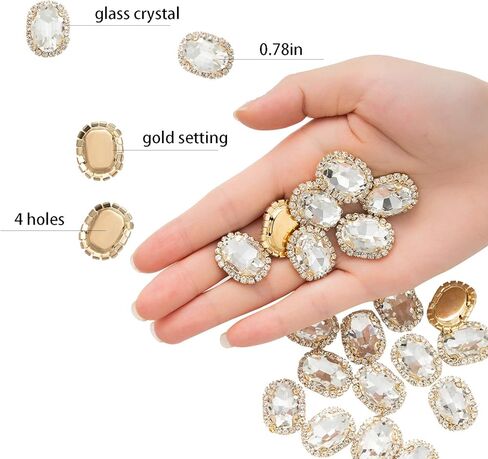 خياطة أحجار الراين الكريستالية، أزرار خرز مسطحة من أحجار الراين الفاخرة مع الماس اللامع، أحجار كريمة يدوية الصنع للملابس والحقائب والأحذية والفساتين وتزيين حفلات الزفاف (شفاف) in Kuwait