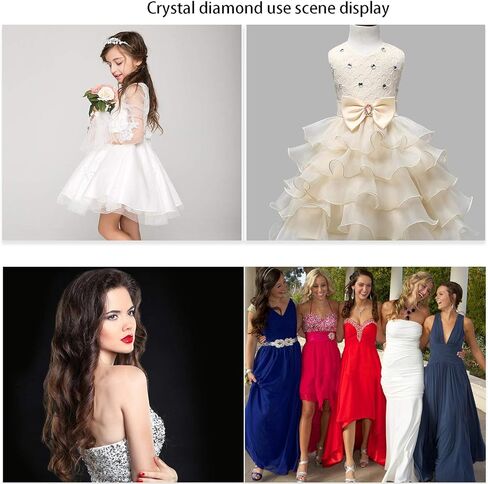 خياطة أحجار الراين الكريستالية، أزرار خرز مسطحة من أحجار الراين الفاخرة مع الماس اللامع، أحجار كريمة يدوية الصنع للملابس والحقائب والأحذية والفساتين وتزيين حفلات الزفاف (شفاف) in Kuwait