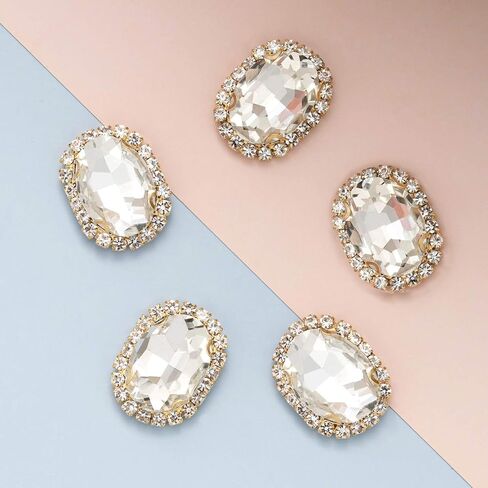 خياطة أحجار الراين الكريستالية، أزرار خرز مسطحة من أحجار الراين الفاخرة مع الماس اللامع، أحجار كريمة يدوية الصنع للملابس والحقائب والأحذية والفساتين وتزيين حفلات الزفاف (شفاف) in Kuwait