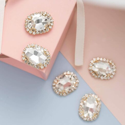 خياطة أحجار الراين الكريستالية، أزرار خرز مسطحة من أحجار الراين الفاخرة مع الماس اللامع، أحجار كريمة يدوية الصنع للملابس والحقائب والأحذية والفساتين وتزيين حفلات الزفاف (شفاف) in Kuwait