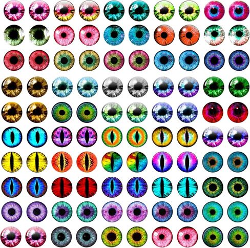 100 قطعة من عيون التنين الزجاجية كابوشون لصنع الدمى والمنحوتات والحرف اليدوية من زد زد باي (18 ملم) in Kuwait