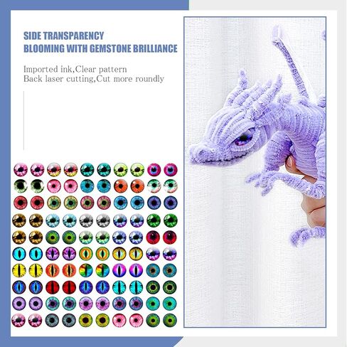 100 قطعة من عيون التنين الزجاجية كابوشون لصنع الدمى والمنحوتات والحرف اليدوية من زد زد باي (18 ملم) in Kuwait