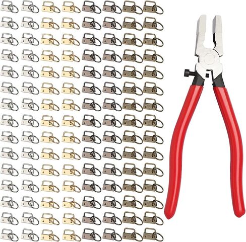 120 قطعة من ادوات مفتاح فوب 1 انش مع 1 مجموعة كماشة مفتاح فوب تتضمن 4 الوان من ادوات سلسلة المفاتيح لسوار المعصم وسلسلة المفاتيح وسلسلة المفاتيح in Kuwait