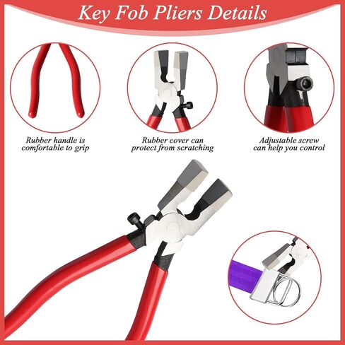 120 قطعة من ادوات مفتاح فوب 1 انش مع 1 مجموعة كماشة مفتاح فوب تتضمن 4 الوان من ادوات سلسلة المفاتيح لسوار المعصم وسلسلة المفاتيح وسلسلة المفاتيح in Kuwait
