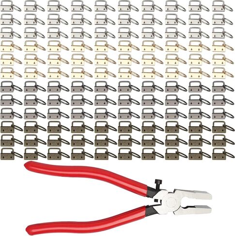 120 قطعة من ادوات مفتاح فوب 1 انش مع 1 مجموعة كماشة مفتاح فوب تتضمن 4 الوان من ادوات سلسلة المفاتيح لسوار المعصم وسلسلة المفاتيح وسلسلة المفاتيح in Kuwait