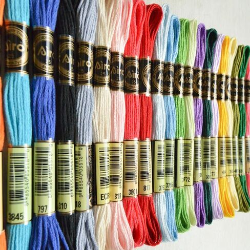 لوحات ألوان حورية البحر مطرزة من Joy Sunday، 36 قطعة سلسلة سوار الصداقة، خيط تنظيف بغرز متقاطعة ملون DMC-36 شلة سلكل in Kuwait