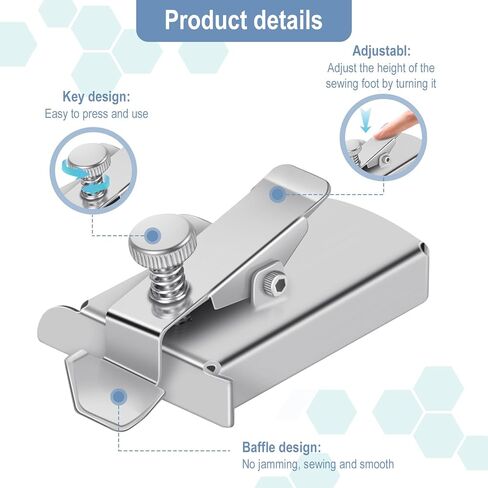 دليل التماس المغناطيسي لآلة الخياطة، دليل التماس المغناطيسي متعدد الوظائف مع مشبك، مسطرة دليل التماس ذات الخط المستقيم العالمي لجميع آلات الخياطة (قطعة واحدة) in Kuwait