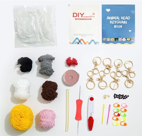 Jneoace Crochet Kit for Beginners, 8 Pcs Crochet Animal Kit for Adults and Children, Beginner Crochet Starter Kit with Step-by-Step Video Tutorials for Kids Boys Girls Birthdays Gift in Kuwait