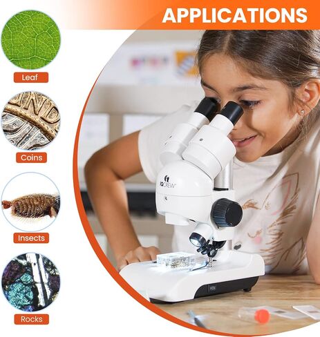 AmScope - مجهر ستيريو محمول فاخر الكل في واحد 30X مع إضاءة LED مزدوجة ومجموعة ملحقات - SE122 in Saudi Arabia