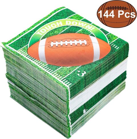 JOYIN 144 قطعة من مناديل كرة القدم عدد Touchdown Football Game Day مناديل ورقية لمستلزمات حفلات كرة القدم (6.5X6.5 بوصة) in Saudi Arabia