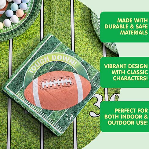 JOYIN 144 قطعة من مناديل كرة القدم عدد Touchdown Football Game Day مناديل ورقية لمستلزمات حفلات كرة القدم (6.5X6.5 بوصة) in Saudi Arabia