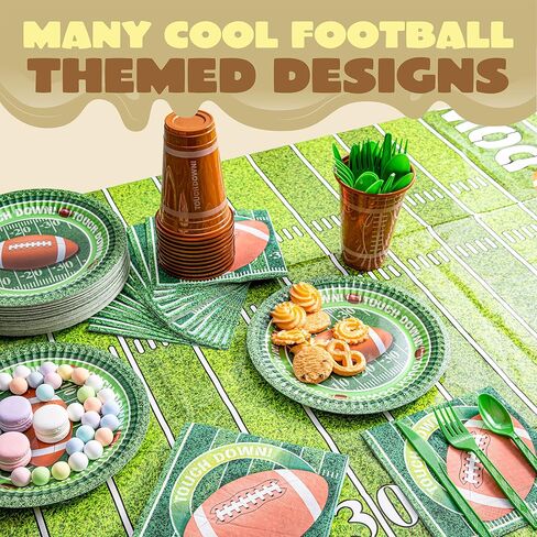 JOYIN 144 قطعة من مناديل كرة القدم عدد Touchdown Football Game Day مناديل ورقية لمستلزمات حفلات كرة القدم (6.5X6.5 بوصة) in Saudi Arabia