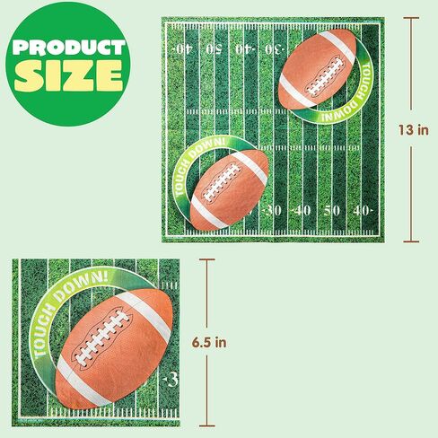 JOYIN 144 قطعة من مناديل كرة القدم عدد Touchdown Football Game Day مناديل ورقية لمستلزمات حفلات كرة القدم (6.5X6.5 بوصة) in Saudi Arabia