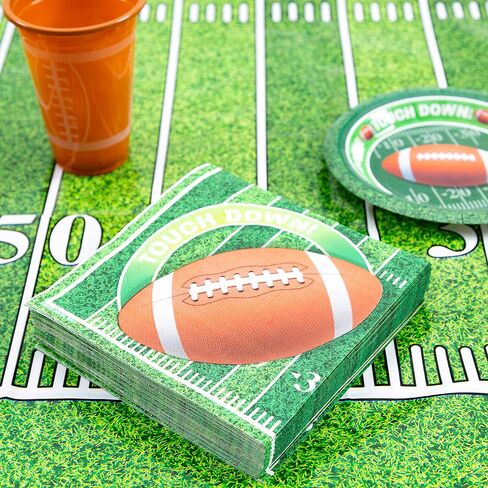 JOYIN 144 قطعة من مناديل كرة القدم عدد Touchdown Football Game Day مناديل ورقية لمستلزمات حفلات كرة القدم (6.5X6.5 بوصة) in Saudi Arabia