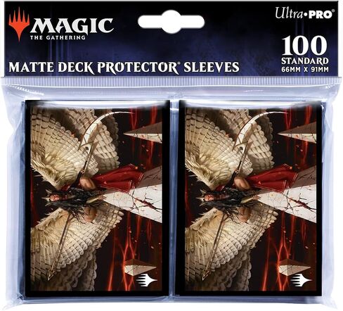 Ultra PRO - March of The Machine 100ct Deck Protector Sleeves ft. Archangel Elspeth for Magic: جمع وحماية وتخزين بطاقات التداول وبطاقات الألعاب القابلة للتحصيل، ومنع تلف البطاقة in Kuwait